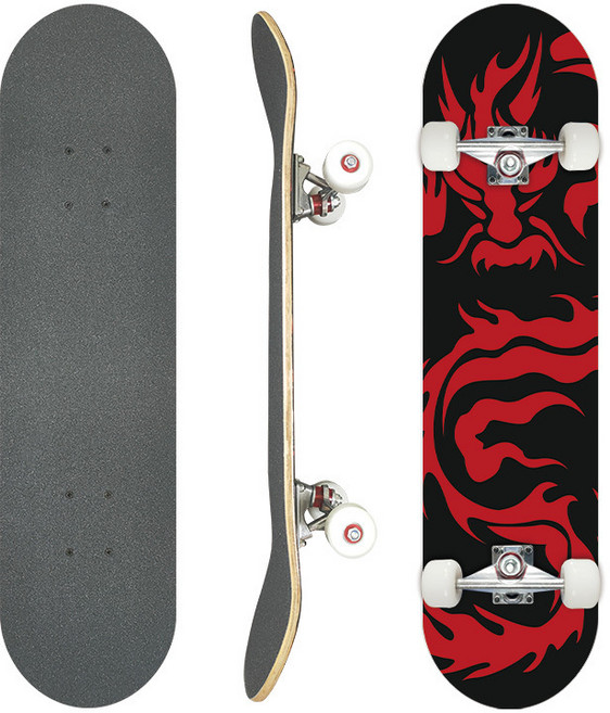 31寸滑板專業成人刷街楓木四輪初學者兒童雙翹板凹板skateboard, 1個, 中國龍