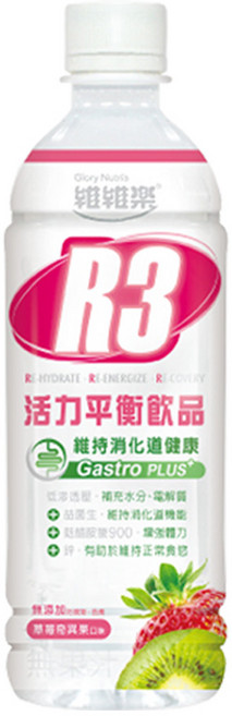 Glory Nutria維維樂 R3 PLUS活力平衡飲品 幼兒電解水 迅速吸收 恢復體力, 1個, 草莓奇異果 500ml / 瓶