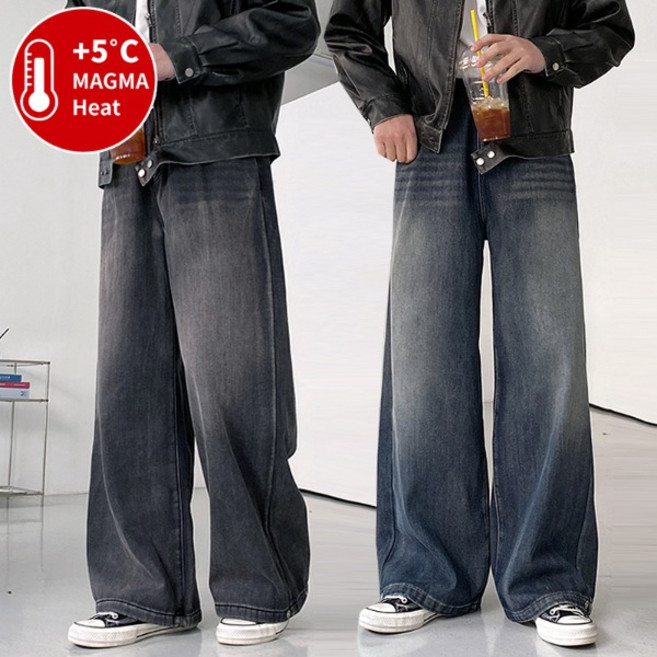 남녀공용 발열기모 S-3XL 숏/기본/롱 기장선택 인밴딩 브러쉬워싱 루즈핏 데님 청바지