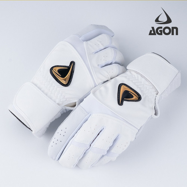AGON 아곤 엘리트 야구 배팅장갑 타격장갑 PRO 프리미엄 양피 화이트, 3개