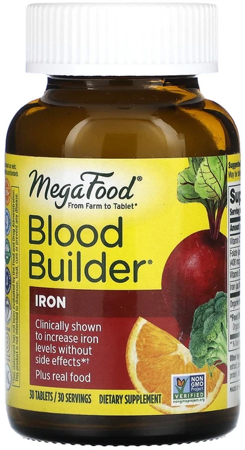 MegaFood 블러드빌더 30정, 1개 - 쿠팡