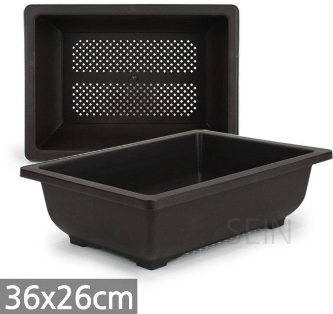 세인화분 플라스틱 분재화분 2P - 중형 대형 인테리어 플분, 2개, 플라스틱사각분재화분(360)