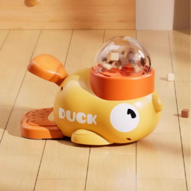 귀여운 강아지 고양이 겸용 간식 퍼즐 토이 오리 장난감, 1개, 노란색