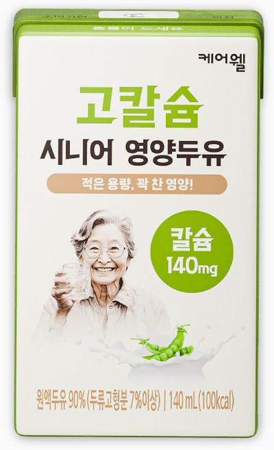 케어웰 고칼슘 시니어 영양두유, 140ml, 12개