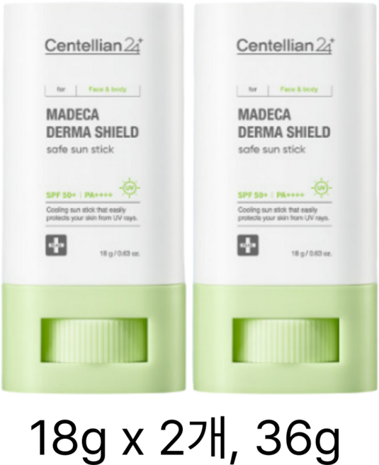 마데카 선스틱 (Centellian24 Madeca Derma Shield Safe Sun Stick), 2개