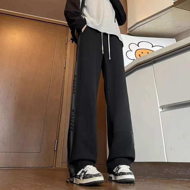 青少年運動休閒褲 男寬褲 薄款學院風 適合身高170-200CM