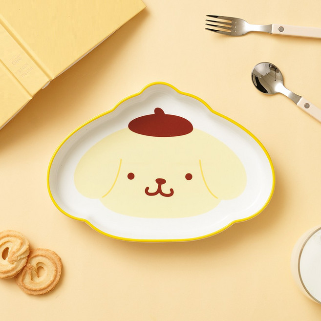 산리오 간식 접시 그릇 귀여운 캐릭터 도자기 식기, 폼폼푸린, 1개