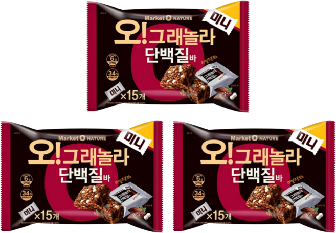 오리온 오그래놀라 단백질바 미니, 192g, 3개