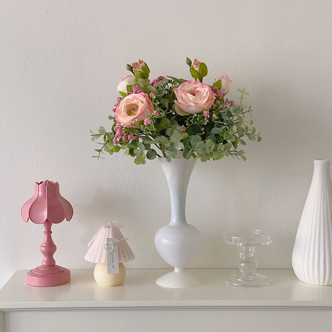 들꽃 부케 조화 꽃다발 3colros, 핑크