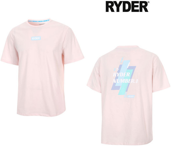 라이더 티셔츠 배드민턴 반팔 상의 남성 여성 반팔티 코튼라이크 오버핏 베이비핑크 2023RC-6