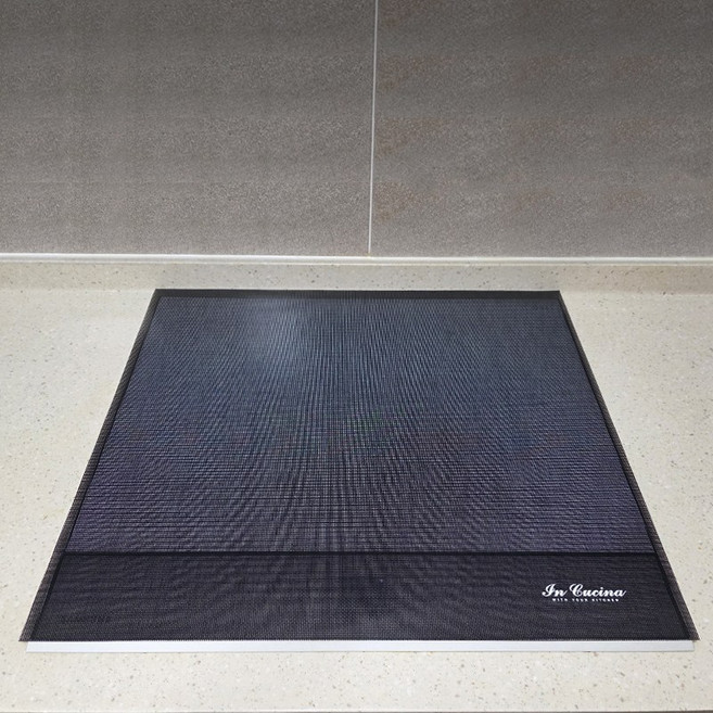 In Cucina 인쿠치나 인덕션 초대형 풀커버 쿠킹매트 보호매트 사각 받침대 대형 덮개 패드 주방용품 61 x 53cm, 반투명 블랙, 1개