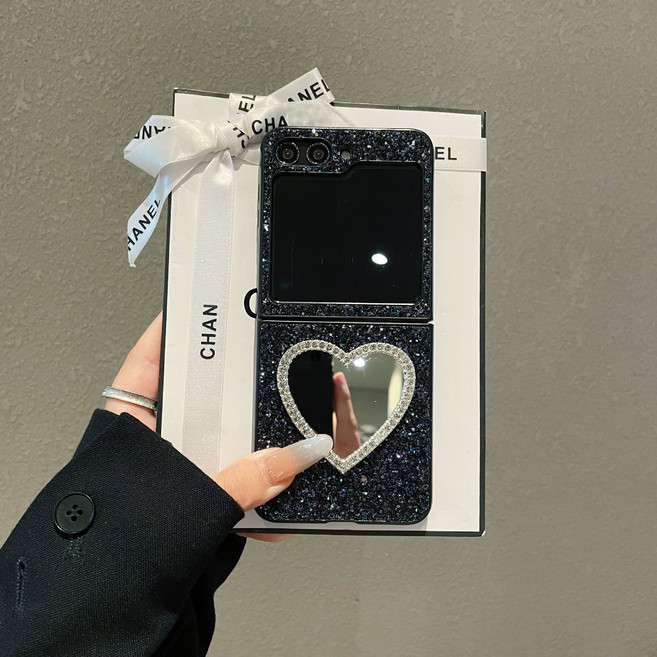 클로버즈 Z플립 트윙클 하트 미러 케이스