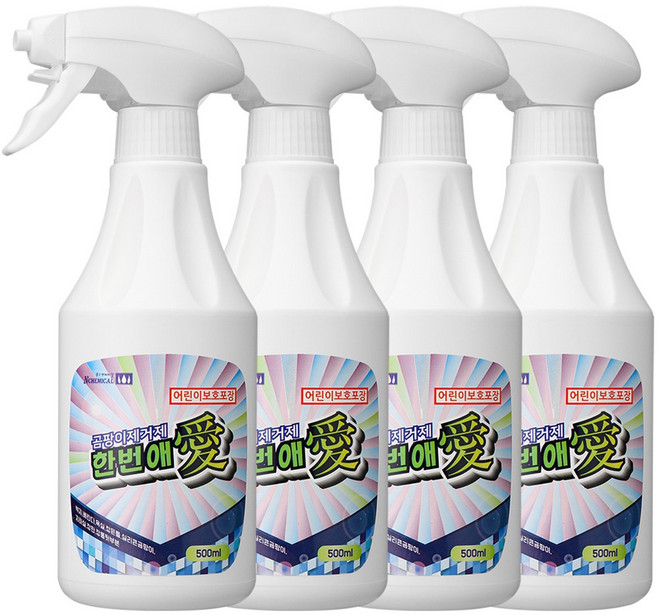 한번애 벽지 욕실 화장실 천장 실리콘 뿌리는 곰팡이제거제, 500ml, 4개