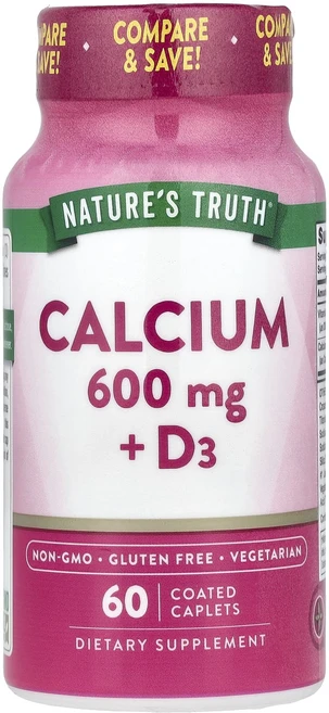 Nature's Truth 칼슘 + D3 코팅 정제 60정, NaturesTruth칼슘D3코팅정제60정, 1개 - 쿠팡