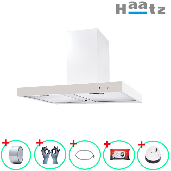 하츠 주방후드 모던스퀘어 화이트 침니형 MSH-90WH 주방후황 900장용 쿡탑연동, 고객직접설치, MSH-90WHCI