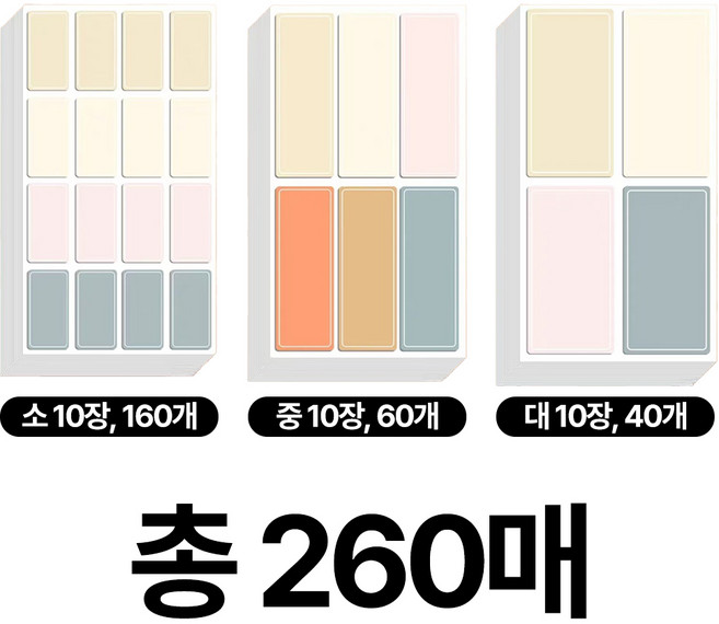 디심플 방수 네임스티커 라벨스티커 견출지 스티커, 소/중/대 각 10장