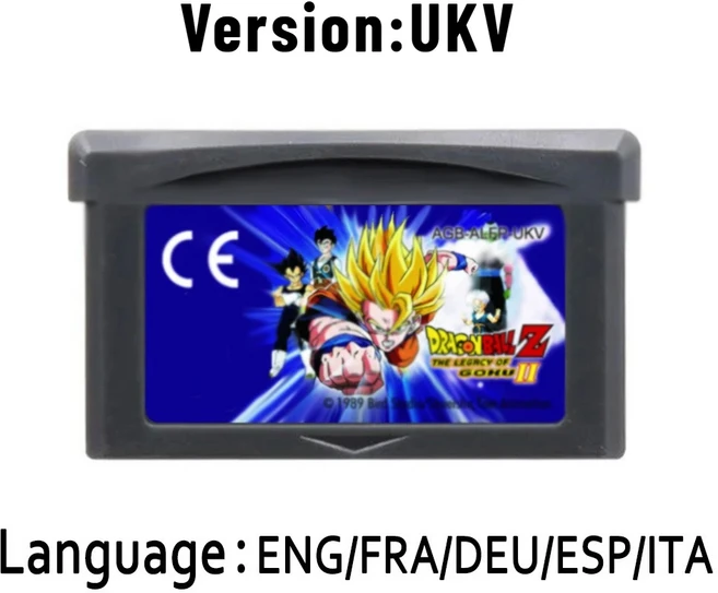 쿠쿠스토어 GBA 게임 카트리지 32비트 비디오 콘솔 카드 어드밴스드 어드벤처/슈퍼소닉 워리어스/부우의 분, 10 UK-Legacy of Goku II