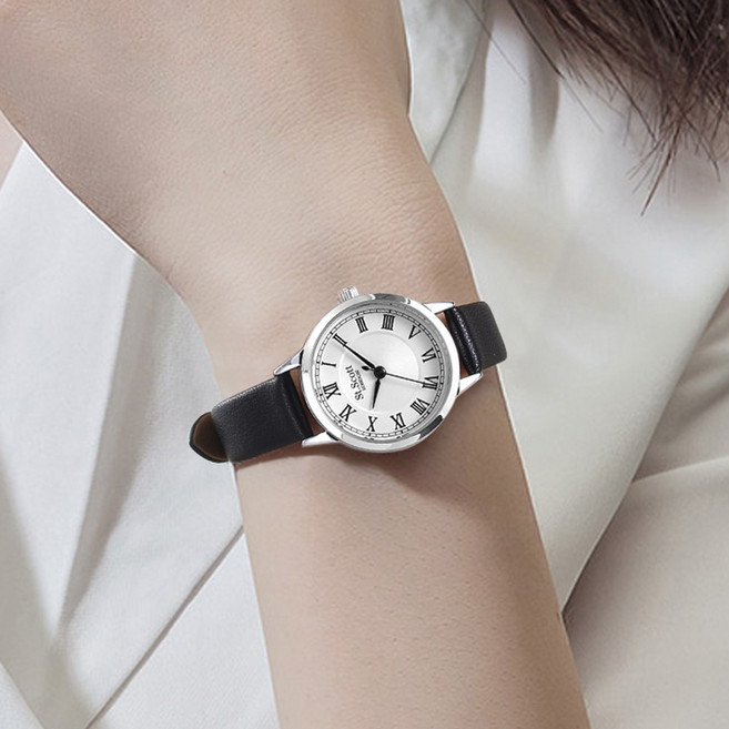 [세인트스코트] 아르젠떼 여성 가죽 시계 - 슬릭블랙 / ST5307SSB