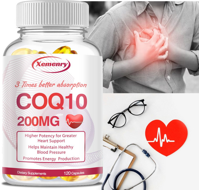 Xemenry CoQ10 200mg 膠囊 3倍吸收 維持健康血壓 促進能量生成, 120組