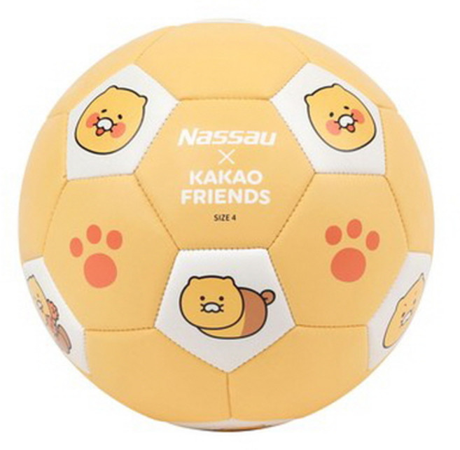 [카카오프렌즈X낫소스포츠] 라이언 춘식이 어린이 축구공 4호 32패널, 1개