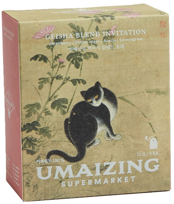 엄정화커피 게이샤 커피 티백 초대, 1세트, 5개입, 12g