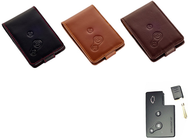 이너스 르노 삼성 3버튼 SM5 SM7뉴아트 천연 소가죽 케이스, 브라운