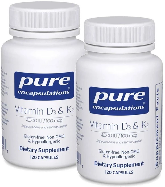 퓨어인캡슐레이션 비타민D3 K2 캡슐 Pure Encapsulations Vitamin D3 K2, 2개, 120정 - 쿠팡