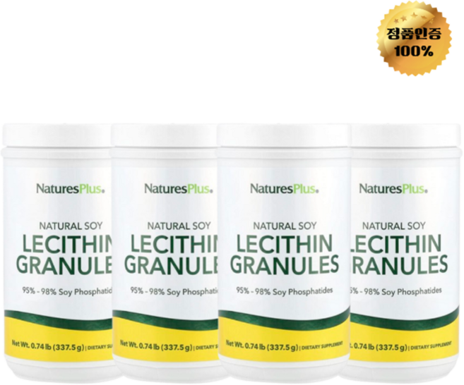 2+2 네이처스플러스 천연 대두 레시틴 과립 337.5g, 4개