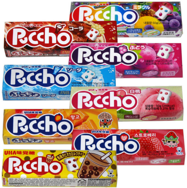 푸쵸 스틱 캔디 8가지, 8개, 50g