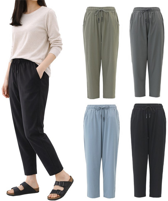 마더스핏 아이스 여성 스판 8부 엄마 밴딩바지 빅사이즈