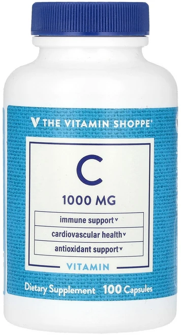 The Vitamin Shoppe 비타민C 1 000mg 캡슐 100정 Shoppe (더 비타민 샵), 알약/캡슐, 1개 - 쿠팡