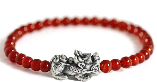 반지소 도담 실버99.9 비휴 용귀 오닉스 천연석 행운 팔찌