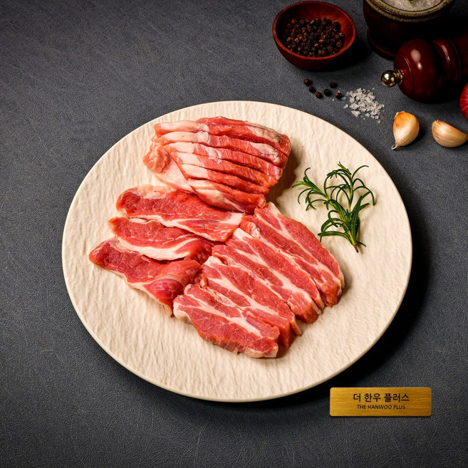 더한우플러스 한돈 무항생제 가브리살 올리브오일 시즈닝 구이용 300g, 1개