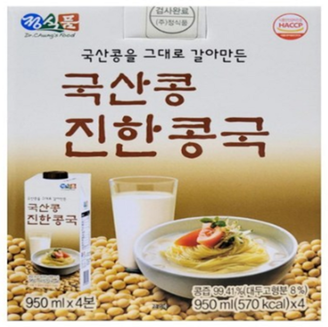 정식품 국산콩 진한콩국 950ml X 4, 4개
