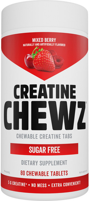 PURE VITA LABS Creatine Chewz Mixed Berry 咀嚼錠, 1個, 80錠