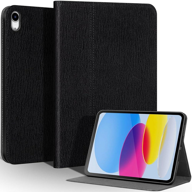 Une Diffe Leather Case for iPad (A16) 11th Gen. 2025 11 Inch iPad 10th Gen.2022 10.9 Inch Full G, Ripple Black
