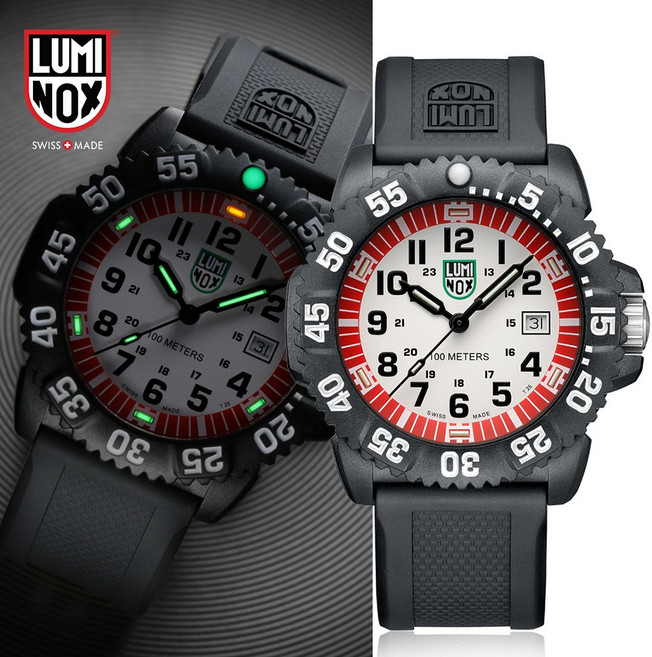 백화점AS 루미녹스 X2.2057 씨 라이온 화이트레드 다이얼 44mm Sea Lion 다이브워치 아웃도어 다이버 밀리터리 군인시계 공식판매처