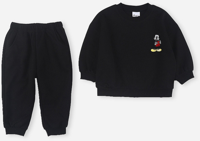 디즈니 아동 남아 여아 베이직 미키 자수 상하복