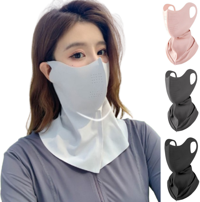 골프 자외선 얼굴 햇빛 차단 마스크 쿨 스포츠 등산 마스크, 연그레이, 1개, 상세페이지 참조