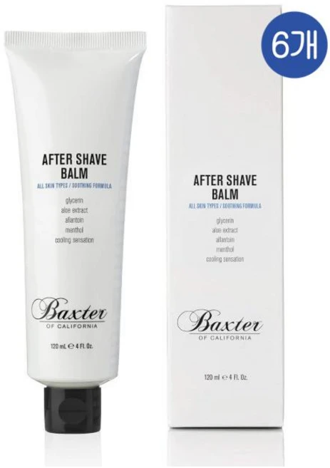 백스터 오브 캘리포니아 맨 애프터 쉐이브 수딩 밤 알콜프리 Baxter of California After Shave Balm, 6개, 120ml - 쿠팡