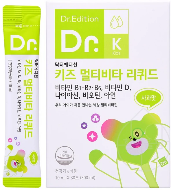 흰여울팜 닥터에디션 키즈 멀티비타리퀴드 아기 돌 유아 어린이 멀티비타민 미네랄 액상 비타민, 300ml, 1박스 - 쿠팡