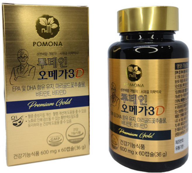 서재걸 박사 눈노화 건조 혈행 개선 루테인 오메가3D 600mg * 60캡슐, 60정, 2개