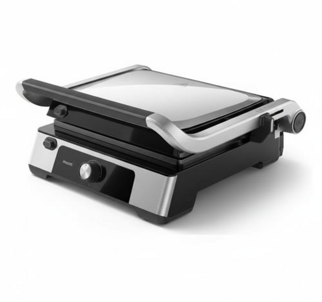 필립스 180도 양면 전기그릴 5000 시리즈 블랙 캠핑용 간편 세척, hd6301/시리즈