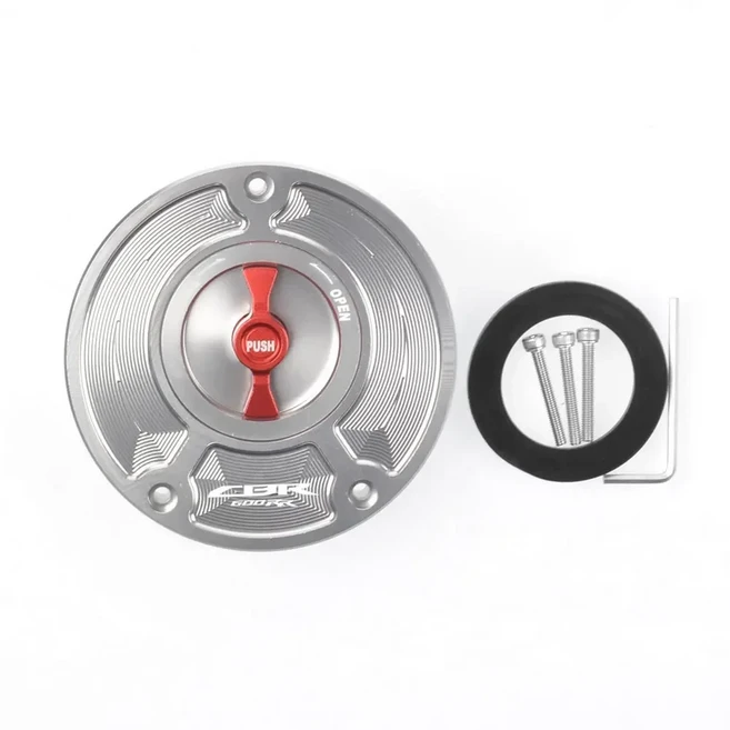 오토바이 키리스 가스 캡 연료 탱크 커버 혼다 CBR600RR 2003, 10 Gray Red Logo, 01 CHINA