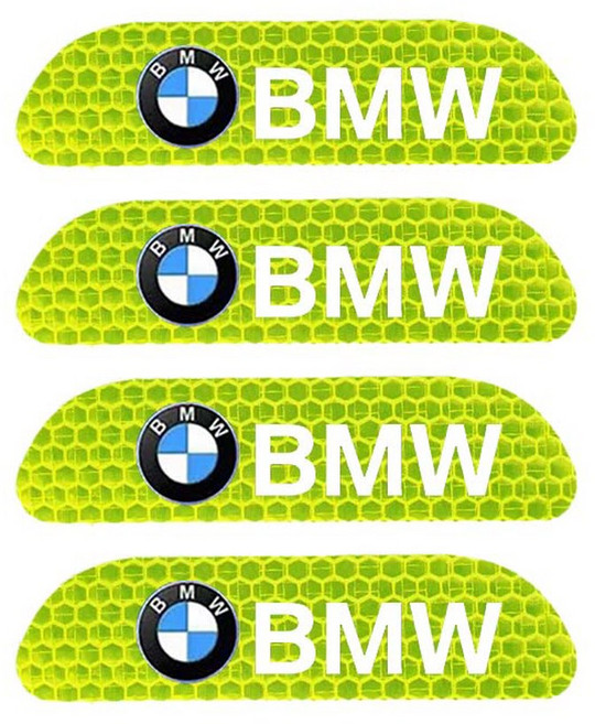 안전 경고 반사 마크 자동차 문짝 스티커 호환 BMW M M1 M2 X1 X3 X5 X6 X7 M3 M4 M5 M6 E46 E39 E53 F30 E60 E87 E36 E30 4, 형광 녹색