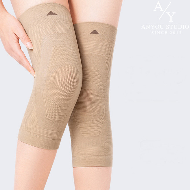 ANYOU 여성 무릎보호대 얇은 고탄력 관절보호대 헬스 러닝, 1세트, 스킨