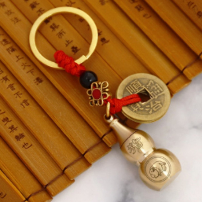 조롱박 엽전 열쇠고리 키링 12간지 각인 재물운