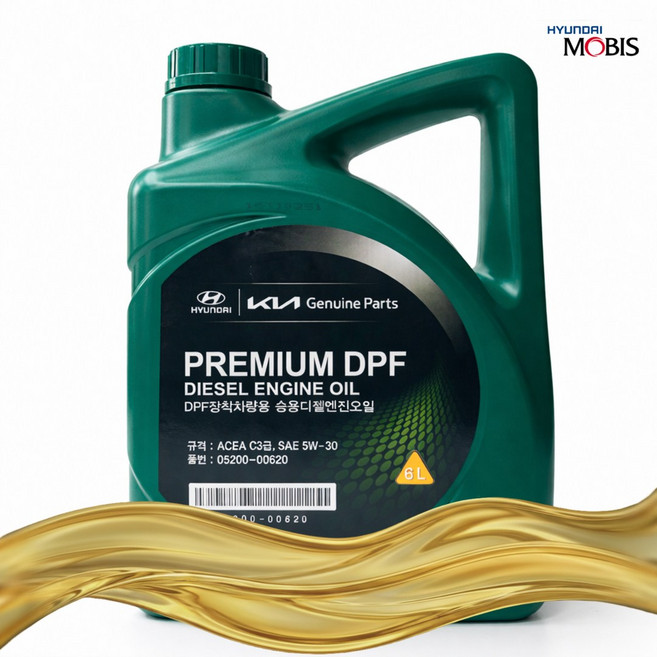 현대모비스 05200-00620 5W-30 6L 프리미엄DPF 디젤엔진오일, 1개