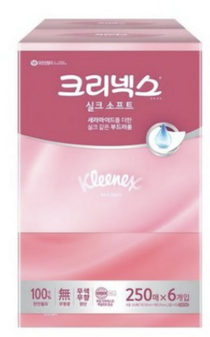 크리넥스 실크소프트 플러스 250매X3입, 250매, 6개