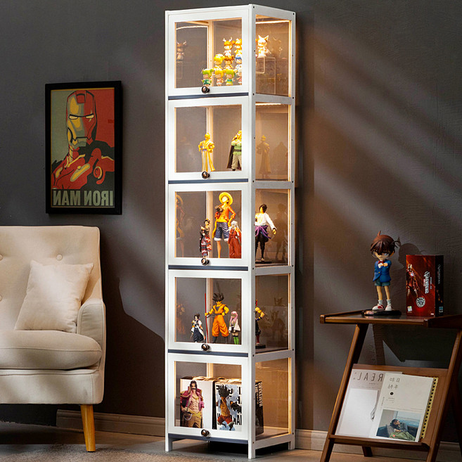 화이트 피규어진열장 피규어 케이스 진열장 보관함 장식장 5단, 5개